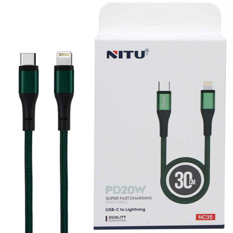 کابل تبدیل کوتاه فست شارژ Nitu NC35 Type-C To Lightning PD 20W 30cm