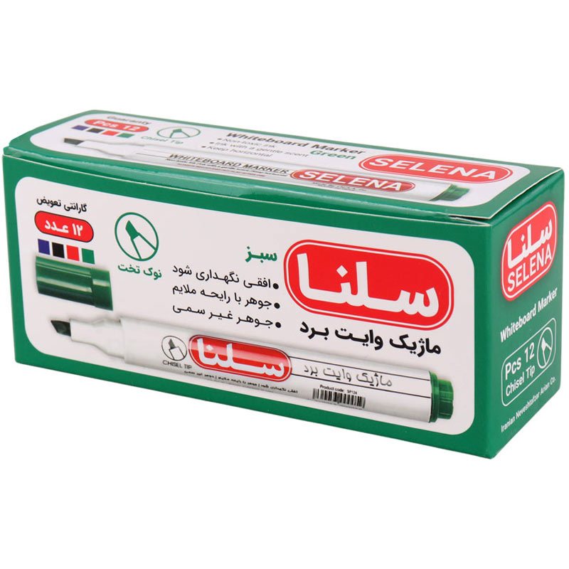 ماژیک وایت برد سلنا نوک تخت Selena SP124 بسته 12 عددی