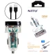 شارژر فندکی فست شارژ Nitu NDC32 3A QC3.0 PD 18W + کابل آیفونی