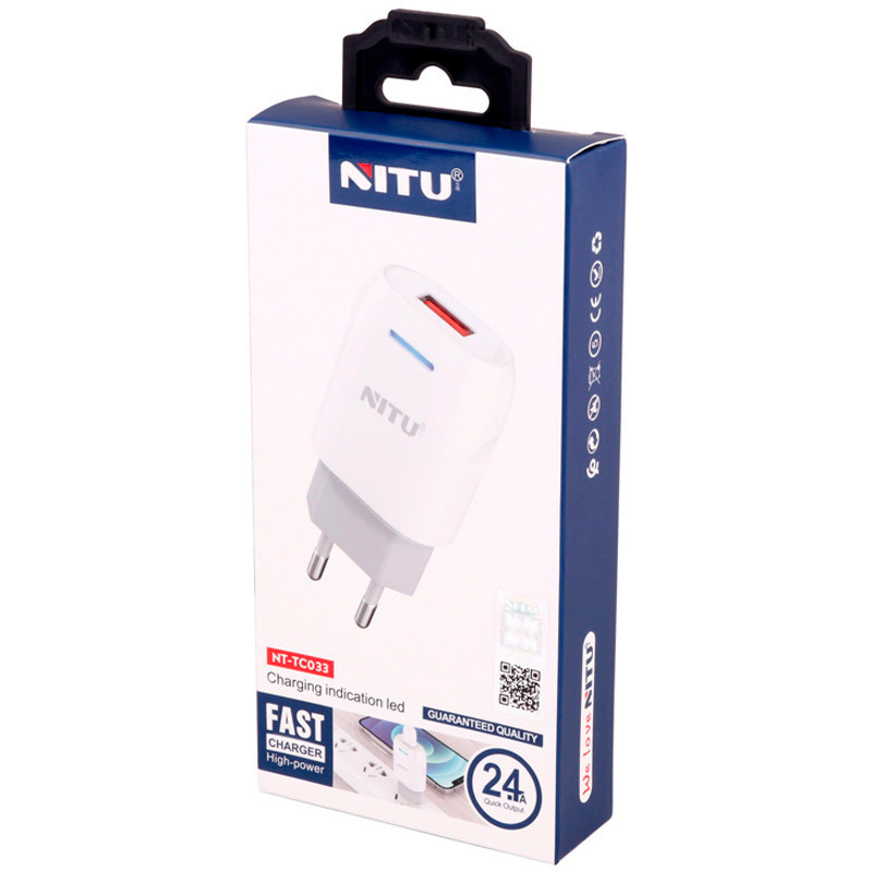 شارژر دیواری فست شارژ Nitu NT-TC033 2.4A 12W