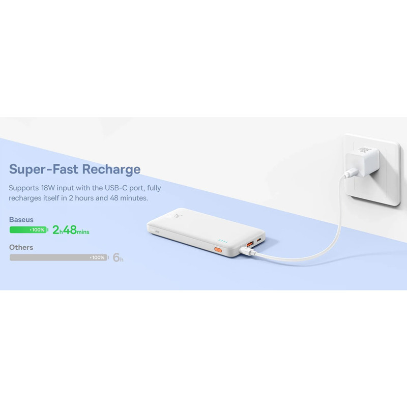 پاور بانک فست شارژ باسئوس Airpow PPQD09000 PD 20W ظرفیت 10000 میلی آمپر ساعت
