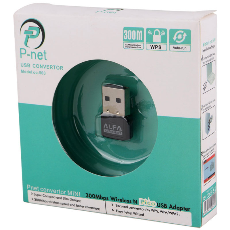 کارت شبکه بی سیم P-net co.500 300mbps