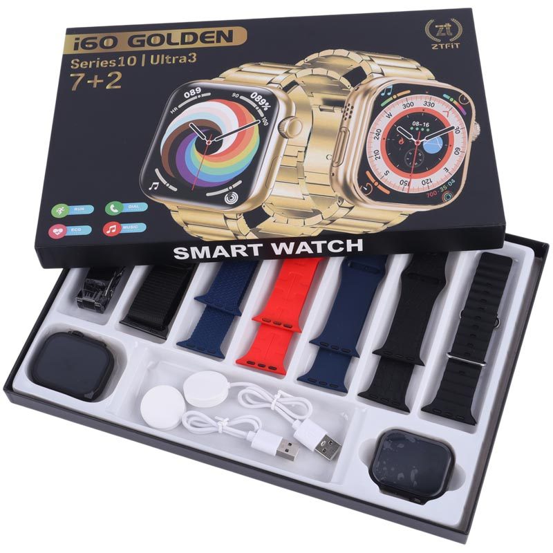 پک دو عددی ساعت هوشمند ZTFit i60 Golden 49mm