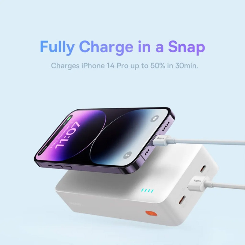 پاور بانک فست شارژ باسئوس Airpow PPQD090102&nbsp;PD 20W ظرفیت 30000 میلی آمپر ساعت