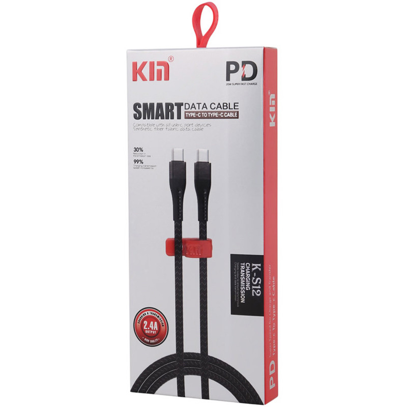 کابل تبدیل فست شارژ Km K-S12 Type-C To Type-C 2.4A PD 20W 1m