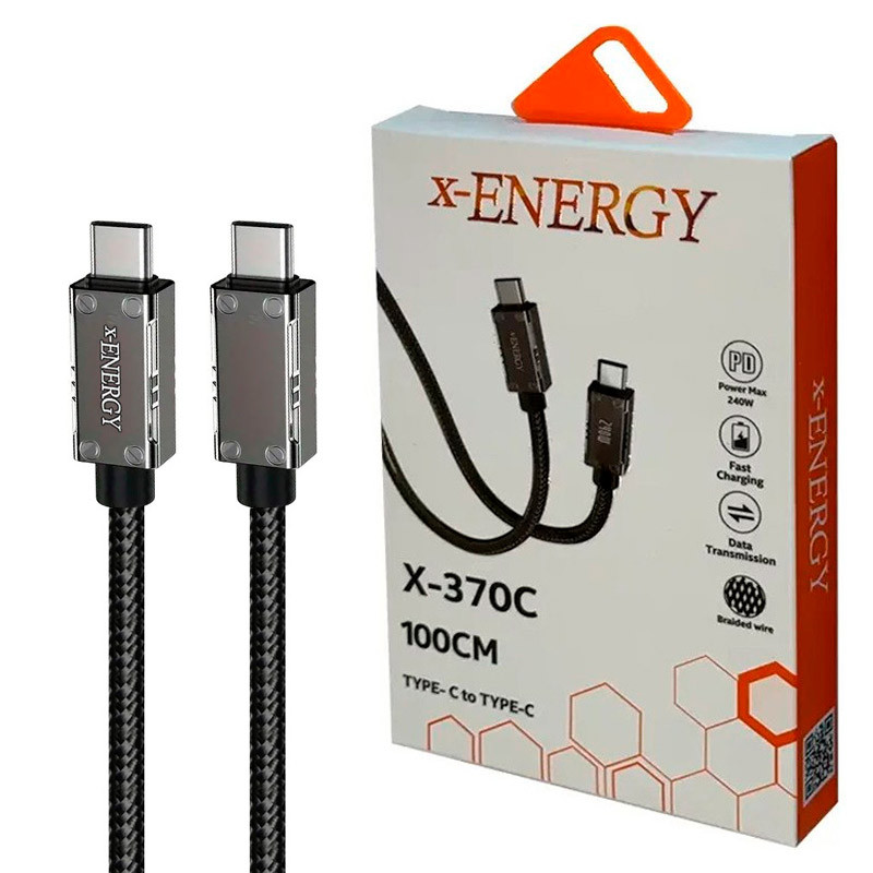 کابل تبدیل فست شارژ X-Energy X-370C Type-C To Type-C PD 240W 1m
