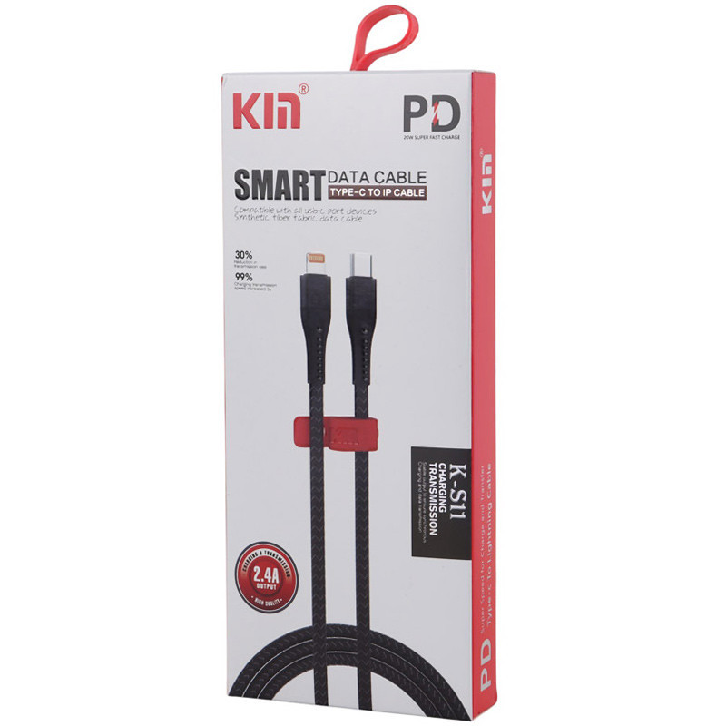 کابل تبدیل فست شارژ Km K-S11 Type-C to Lightning 2.4A PD 20W 1m