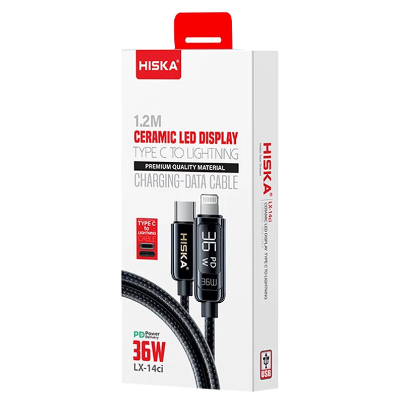 کابل تبدیل فست شارژ Hiska LX-14CI Type-C To Lightning PD 36W 1.2cm