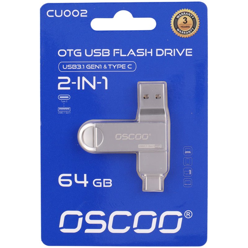 فلش 64 گیگ اوسکو Oscoo CU002 OTG Type-C USB3.1