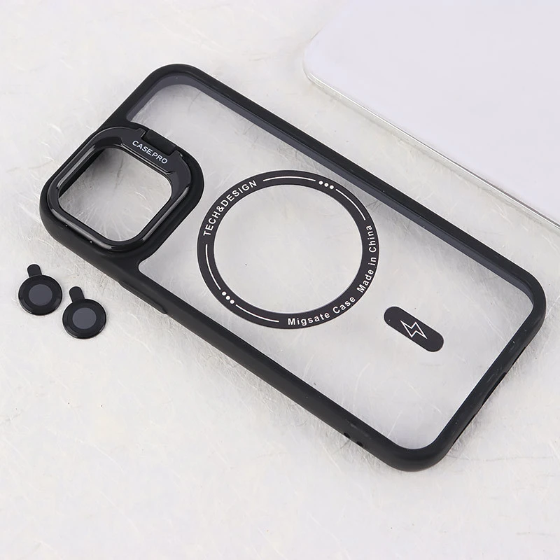 قاب PC مگ سیف Case.Pro آیفون iPhone 12 استندشو با محافظ لنز رینگی