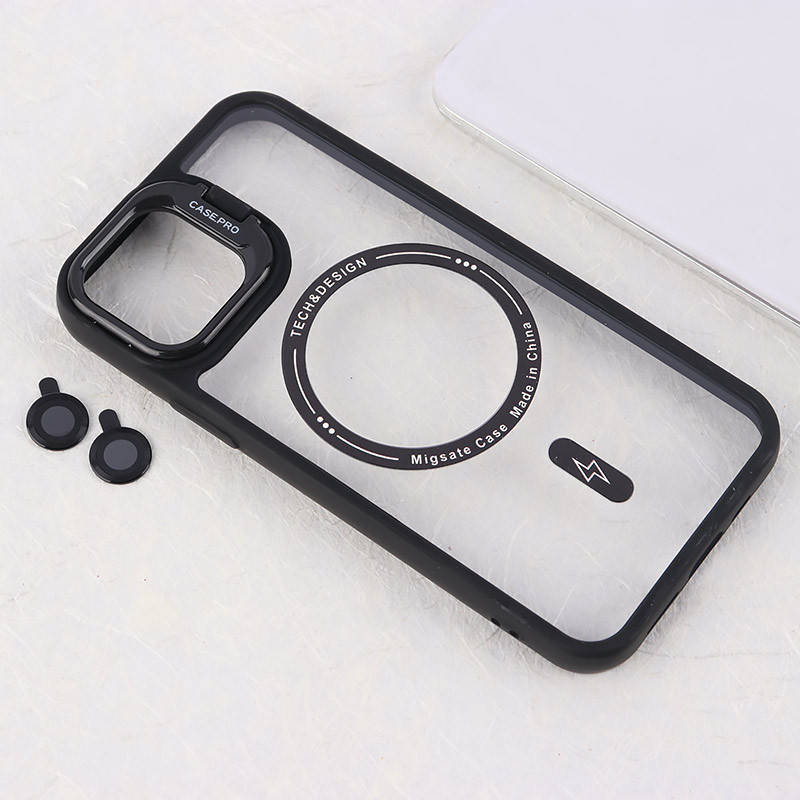 قاب PC مگ سیف Case.Pro آیفون iPhone 12 استندشو با محافظ لنز رینگی