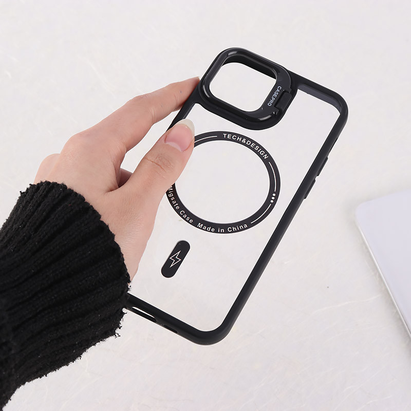 قاب PC مگ سیف Case.Pro آیفون iPhone 12 استندشو با محافظ لنز رینگی