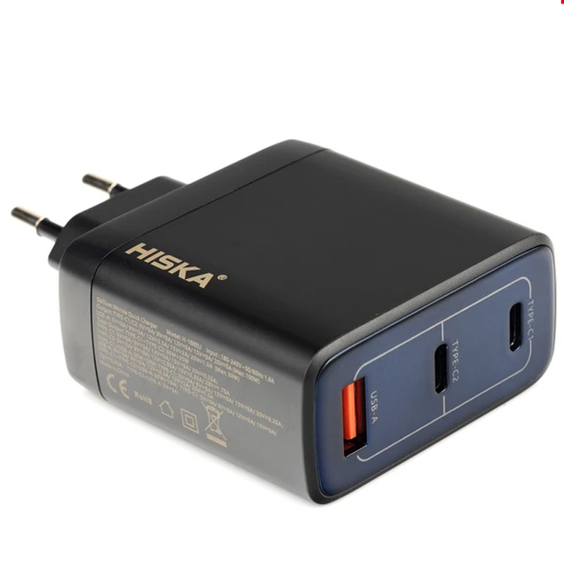 شارژر دیواری 65 وات هیسکا H-156EU GaN&nbsp;QC3.0 PD 3.25A