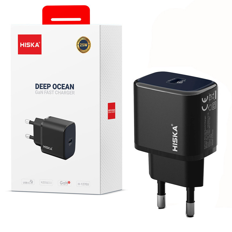 شارژر دیواری 25 وات هیسکا H-127EU GAN PD QC 3.0 3A