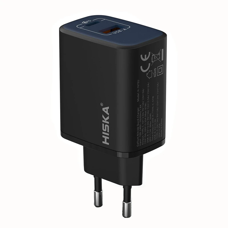 شارژر دیواری 67 وات هیسکا H167EU GAN PD QC3.0 3.35A