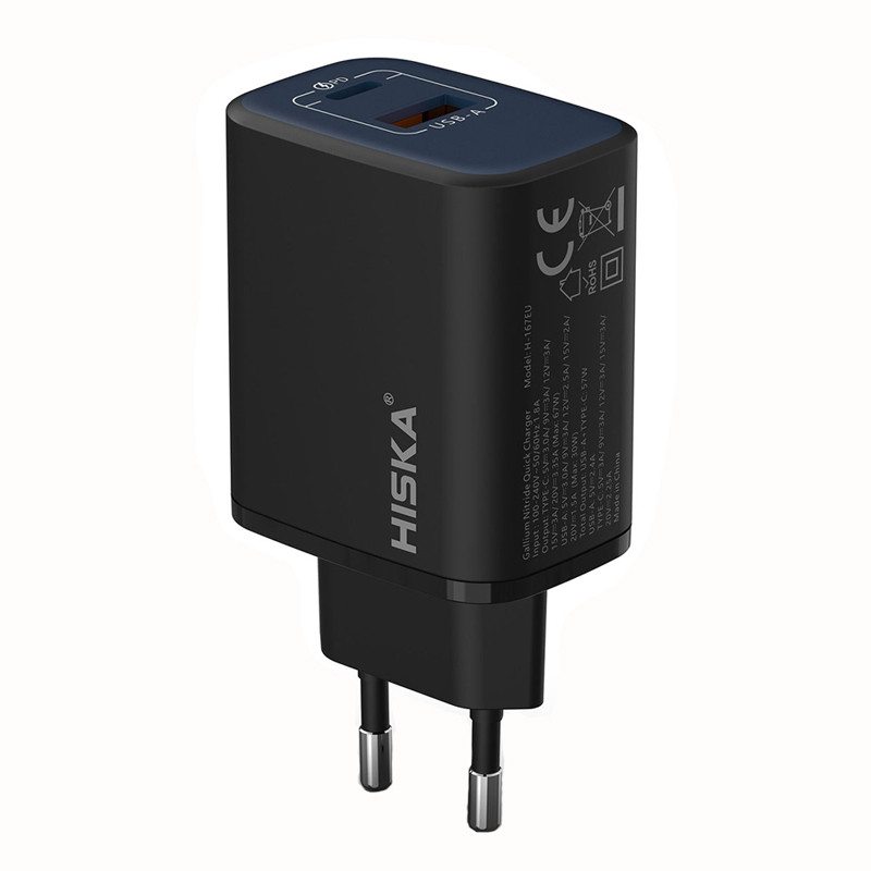 شارژر دیواری 67 وات هیسکا H167EU GAN PD QC3.0 3.35A