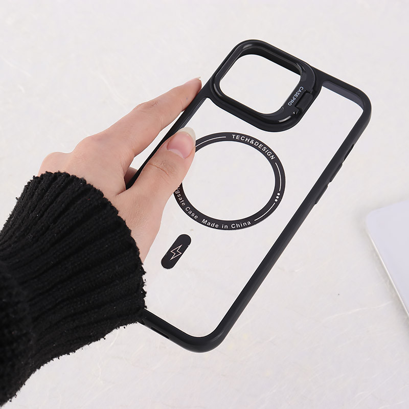 قاب PC مگ سیف Case.Pro آیفون iPhone 12 Pro Max استندشو با محافظ لنز رینگی