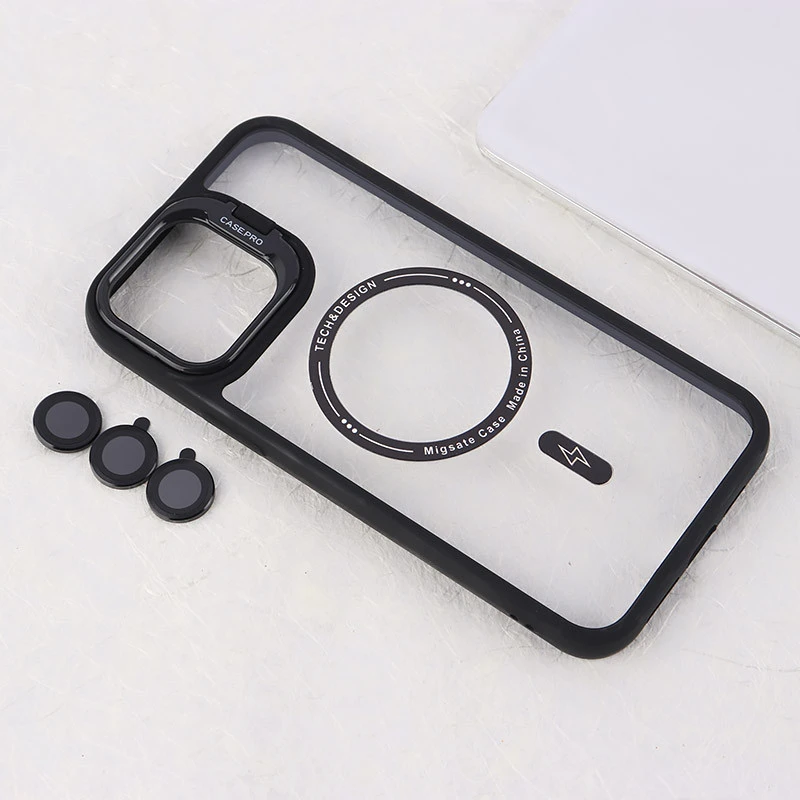 قاب PC مگ سیف Case.Pro آیفون iPhone 13 Pro Max استندشو با محافظ لنز رینگی