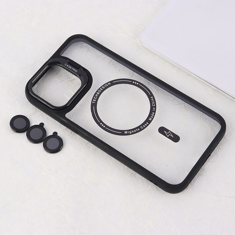 قاب PC مگ سیف Case.Pro آیفون iPhone 13 Pro Max استندشو با محافظ لنز رینگی