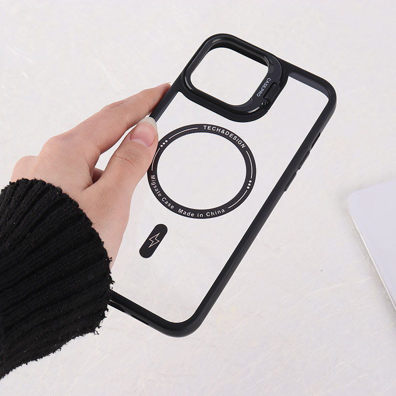 قاب PC مگ سیف Case.Pro آیفون iPhone 13 Pro Max استندشو با محافظ لنز رینگی