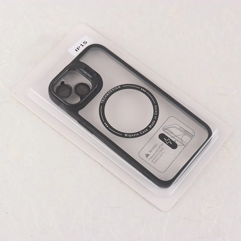 قاب PC مگ سیف Case.Pro آیفون iPhone 15 استندشو با محافظ لنز رینگی