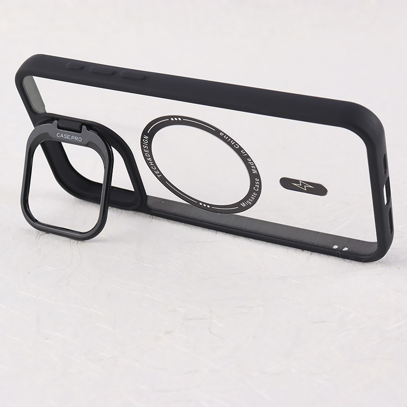قاب PC مگ سیف Case.Pro آیفون iPhone 15 Pro Max استندشو با محافظ لنز رینگی