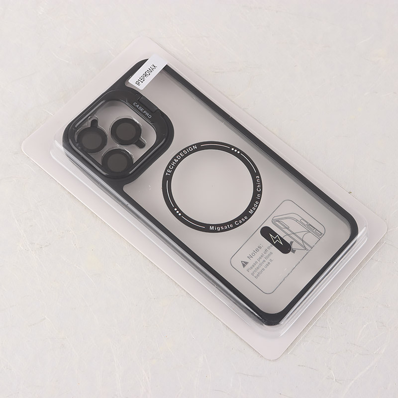 قاب PC مگ سیف Case.Pro آیفون iPhone 15 Pro Max استندشو با محافظ لنز رینگی