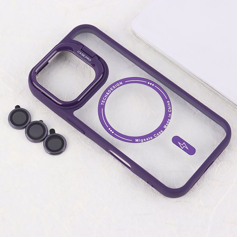 قاب PC مگ سیف Case.Pro آیفون iPhone 16 Pro استندشو با محافظ لنز رینگی
