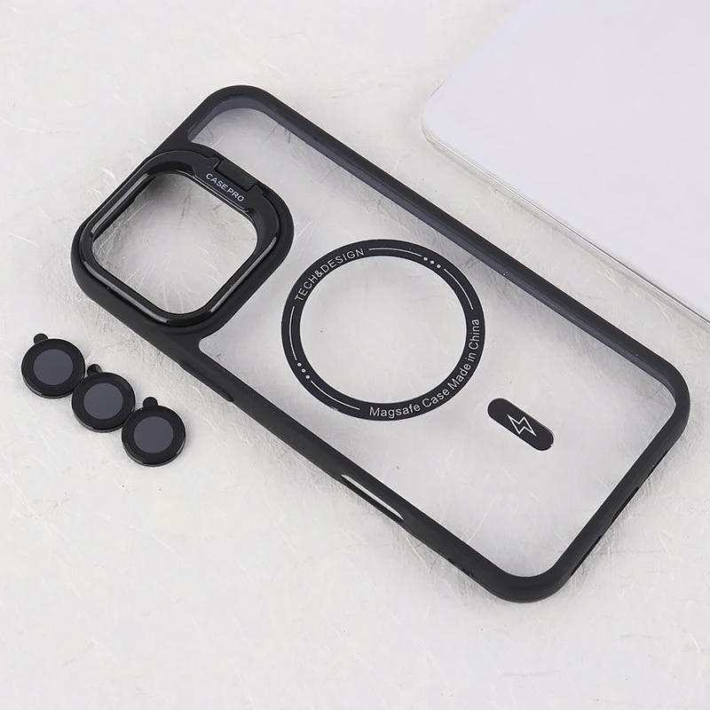 قاب PC مگ سیف Case.Pro آیفون iPhone 16 Pro Max استندشو با محافظ لنز رینگی