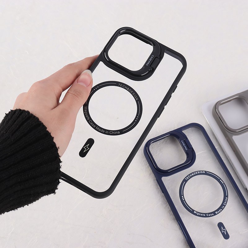 قاب PC مگ سیف Case.Pro آیفون iPhone 16 Pro Max استندشو با محافظ لنز رینگی