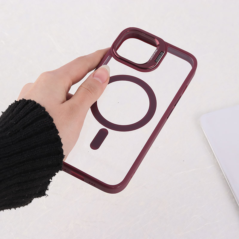 قاب PC مگ سیف استندشو با محافظ لنز رینگی Bracket آیفون iPhone 13