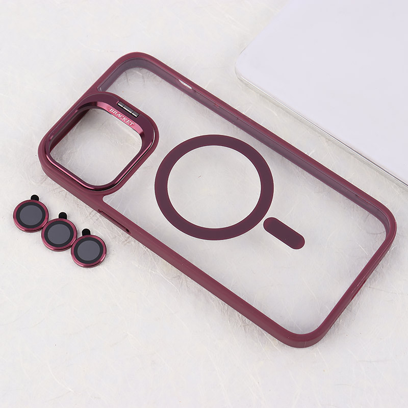 قاب PC مگ سیف استندشو با محافظ لنز رینگی Bracket آیفون iPhone 13 Pro Max