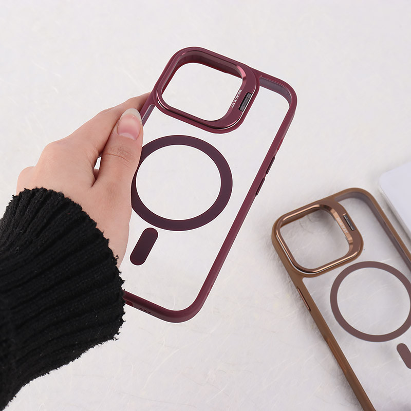 قاب PC مگ سیف استندشو با محافظ لنز رینگی Bracket آیفون iPhone 16