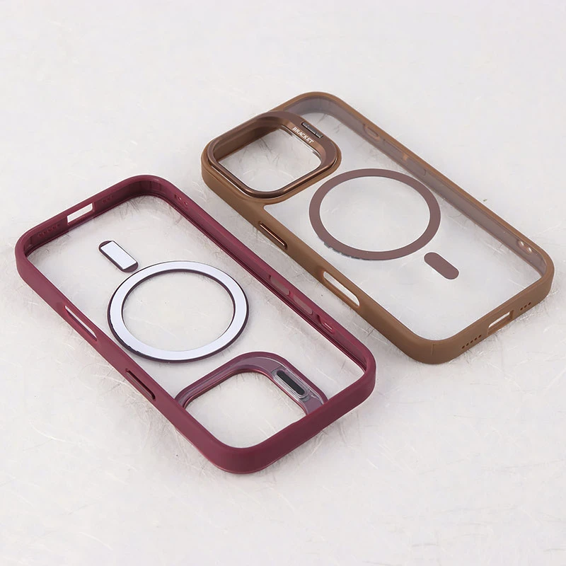 قاب PC مگ سیف استندشو با محافظ لنز رینگی Bracket آیفون iPhone 16