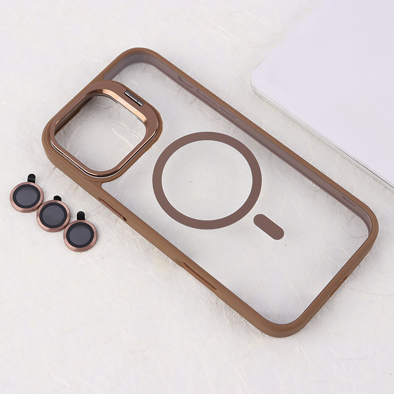 قاب PC مگ سیف استندشو با محافظ لنز رینگی Bracket آیفون iPhone 16 Pro Max