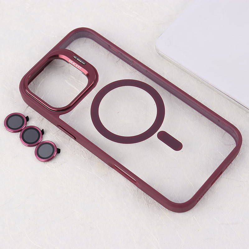 قاب PC مگ سیف استندشو با محافظ لنز رینگی Bracket آیفون iPhone 16 Pro Max