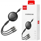 کابل 3 سر فست شارژ Hiska LX-34 5.3A 100W 1.2m