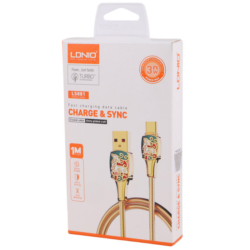 کابل میکرو یو اس بی فست شارژ LDNIO LS881 30W 1m