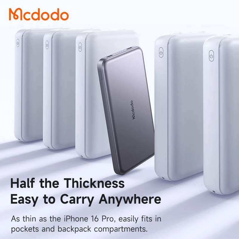 پاور بانک بی سیم فست شارژ مک دودو Mcdodo MC-465 QC PD 20W ظرفیت 10000 میلی آمپر ساعت
