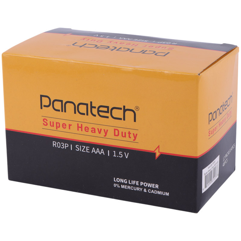 باتری چهارتایی نیم قلمی Panatech Super Heavy duty Long Life Power R03 1.5V AAA
