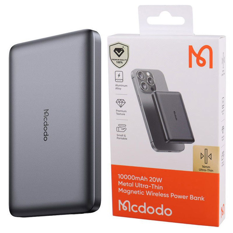پاور بانک بی سیم فست شارژ مک دودو MC-465 PD 20W ظرفیت 10000 میلی آمپر ساعت