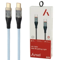 کابل تبدیل فست شارژ ANSEL A64 Type-C To Type-C 6A 1m