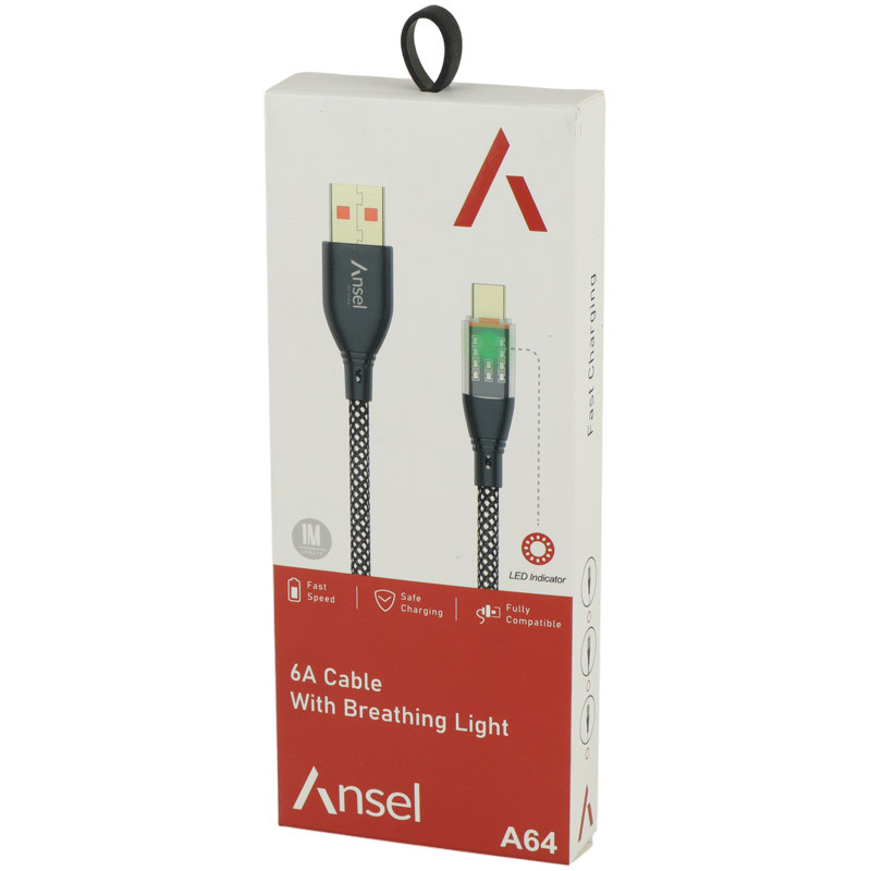 کابل میکرو یو اس بی فست شارژ ANSEL A64 6A 1M