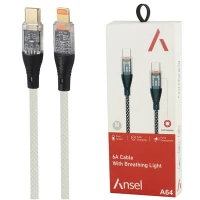 کابل تبدیل فست شارژ Ansel A64 Type-C To Lightning 6A QC 1m