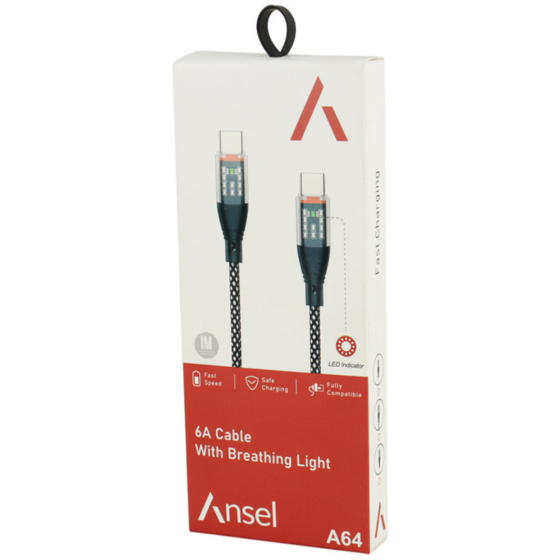 کابل تبدیل فست شارژ Ansel A64 Type-C To Lightning 6A QC 1m