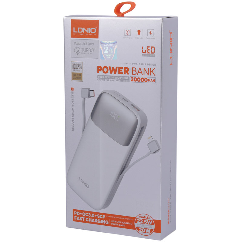 پاور بانک فست شارژ الدینیو PQ20 QC3.0 PD3.0 22.5W ظرفیت 20000 میلی آمپر ساعت
