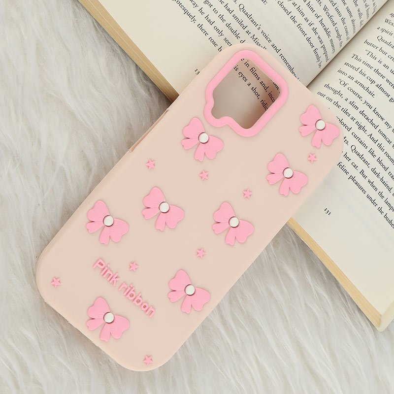 قاب سیلیکونی سامسونگ Galaxy A12 / M12 برجسته طرح Pink Ribbon