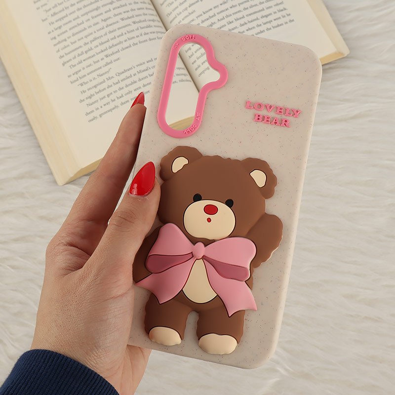 قاب سیلیکونی سامسونگ Galaxy A55 برجسته طرح Lovely Bear