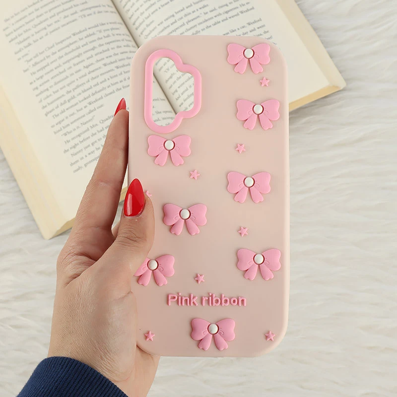 قاب سیلیکونی سامسونگ Galaxy A32 4G برجسته طرح Pink Ribbon