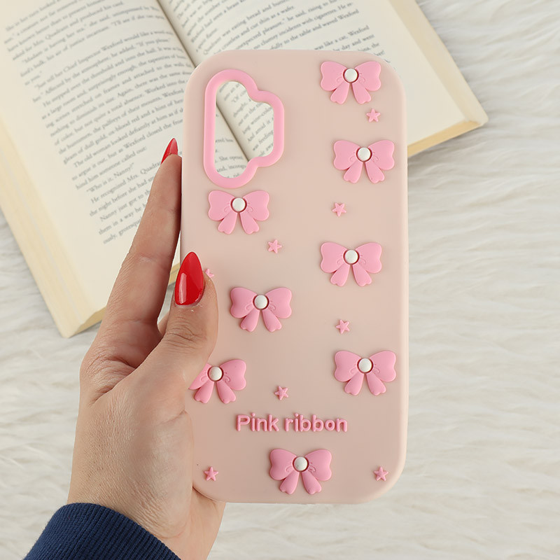قاب سیلیکونی سامسونگ Galaxy A32 4G برجسته طرح Pink Ribbon